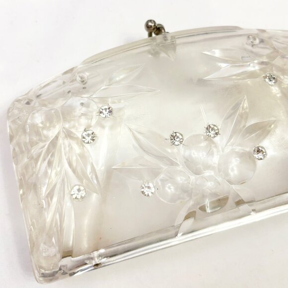 Vintage Lucite '50s clear clutch purse - Picture 2 of 7